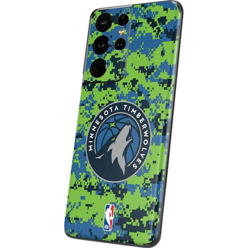 NBA Minnesota Timberwolves Digi Camo Galaxy S21 Ultra 5G Skin